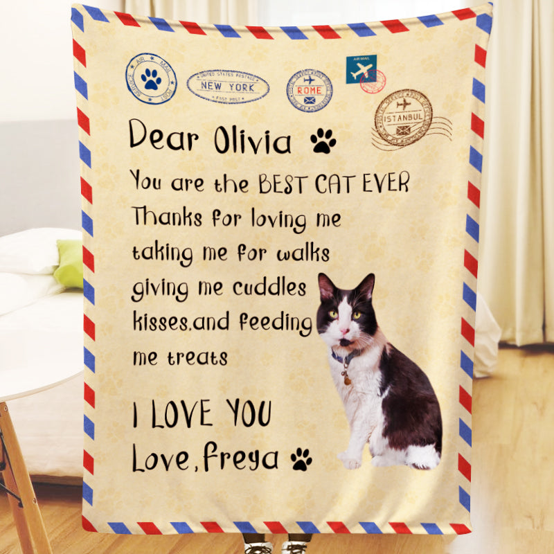 Custom Pet Letter Blanket Personalized Handwritten Letter Blanket With Name - The Pet Pillow