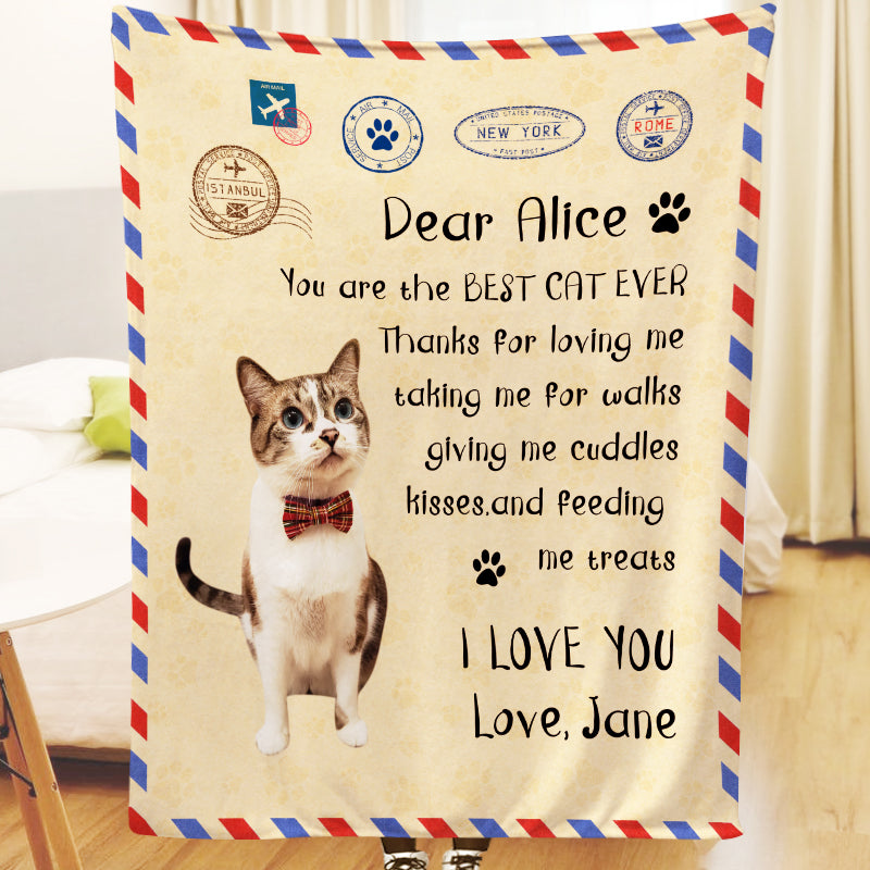 Custom Pet Letter Blanket Personalized Handwritten Letter Blanket With Name - The Pet Pillow