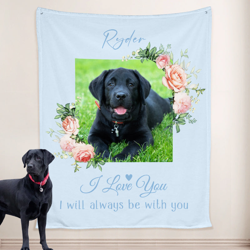 Custom Pet Memorial Blankets with Pictures, Personalized Dog Blankets for Sofa - The Pet Pillow