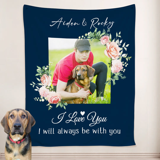 Custom Pet Memorial Blankets with Pictures, Personalized Dog Blankets for Sofa - The Pet Pillow