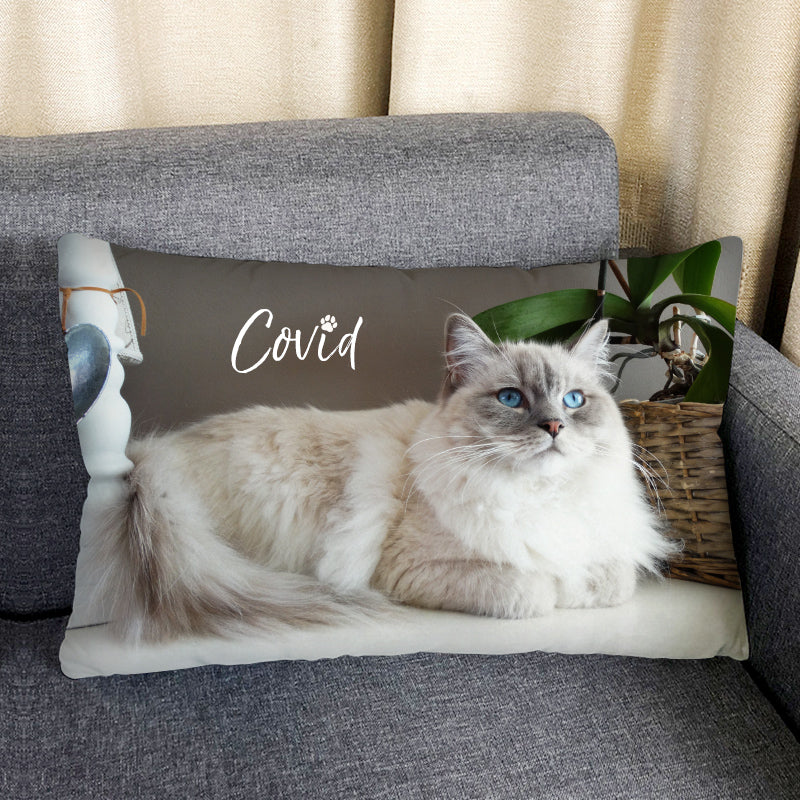 Custom Pet Memorial Pillow With Photo Of Pet, Rectangular Decorative Pillows From Origin Picture - The Pet Pillow