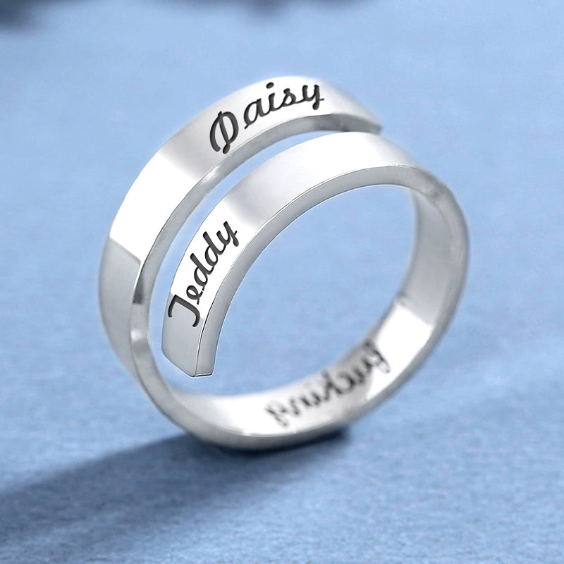 Custom Name Ring with Dog Name Engraved - The Pet Pillow