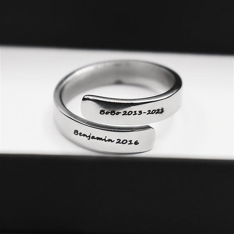 Custom Name Ring with Dog Name Engraved - The Pet Pillow