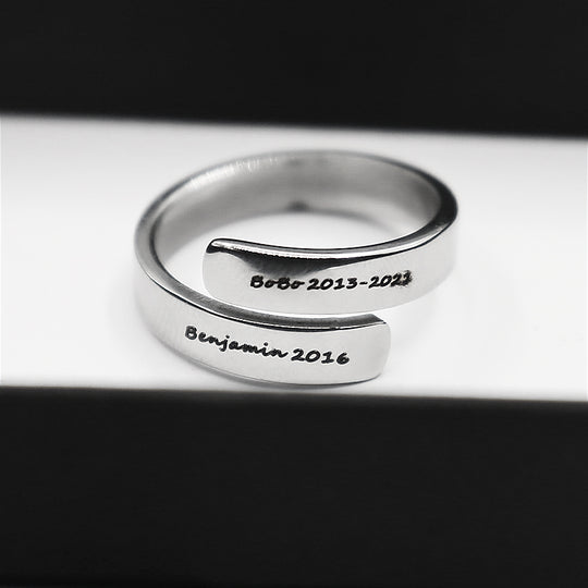 Custom Name Ring with Dog Name Engraved - The Pet Pillow