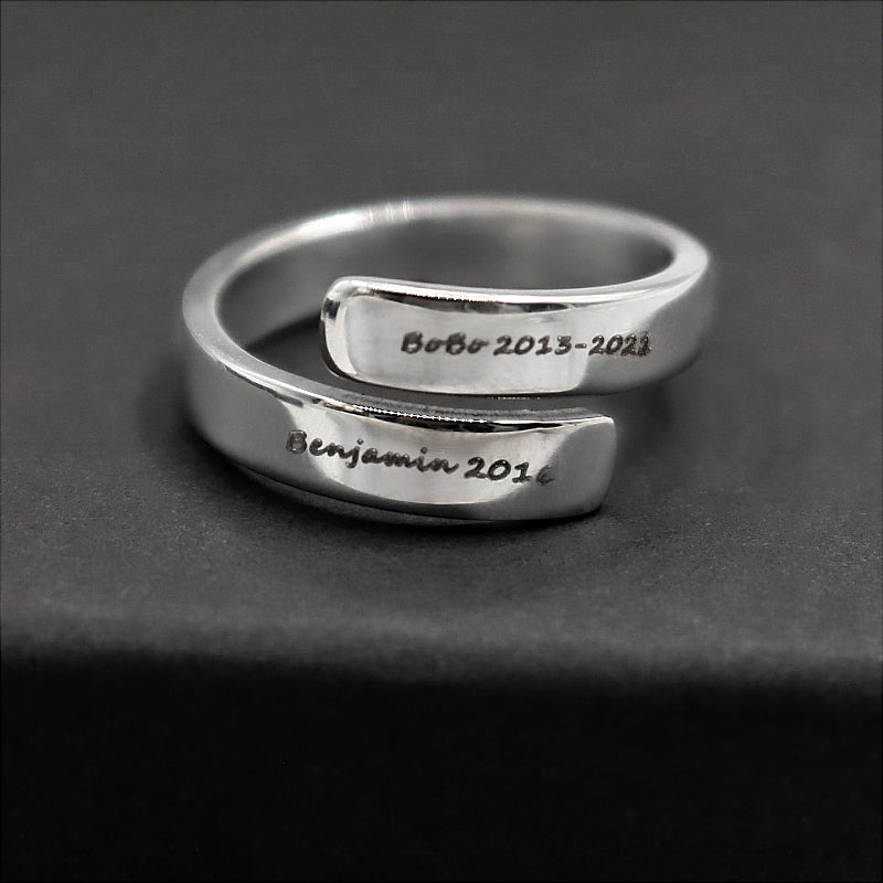 Custom Name Ring with Dog Name Engraved - The Pet Pillow