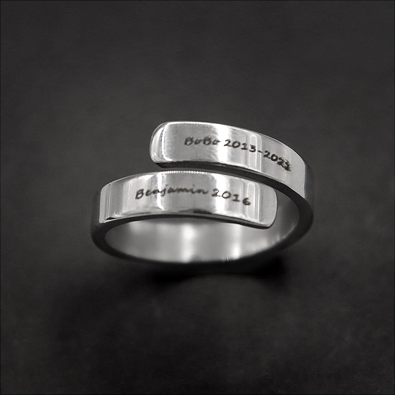 Custom Name Ring with Dog Name Engraved - The Pet Pillow