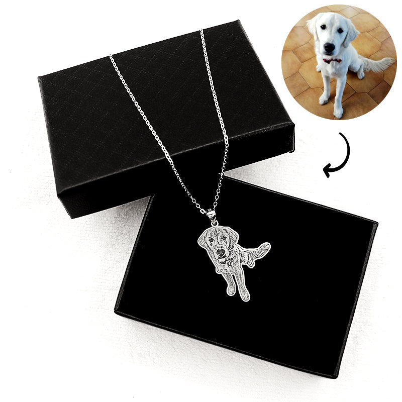 Custom Pet Necklace lookalike Your Pet Shape - 925 Sterling Silver - The Pet Pillow