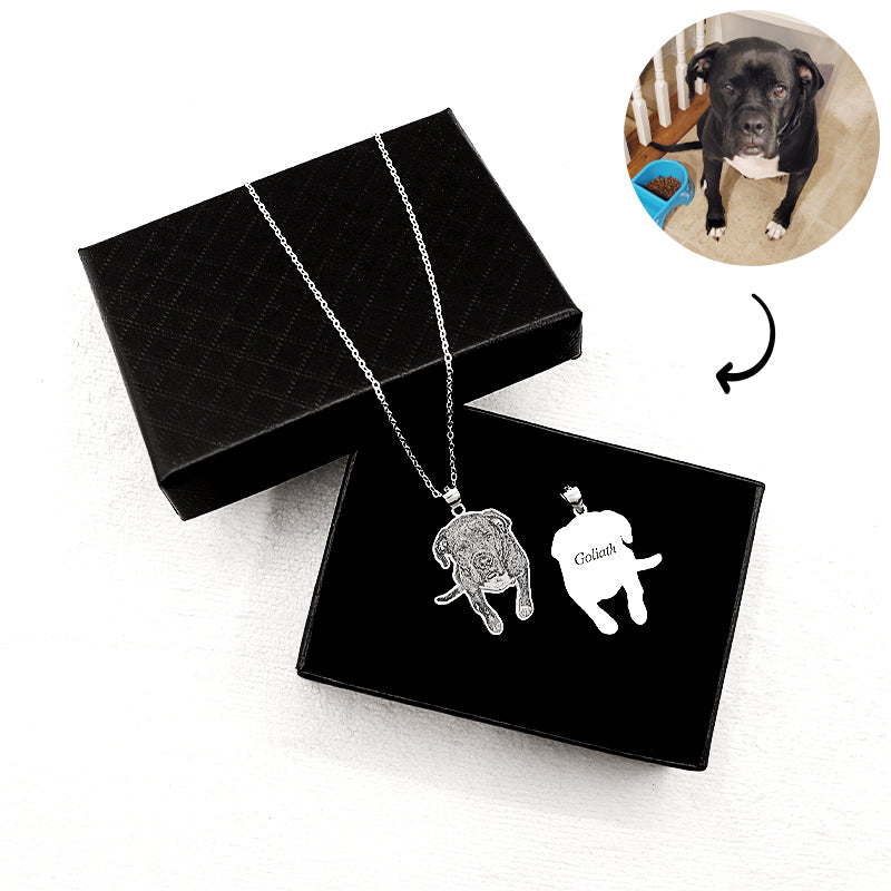 Custom Pet Necklace lookalike Your Pet Shape - 925 Sterling Silver - The Pet Pillow
