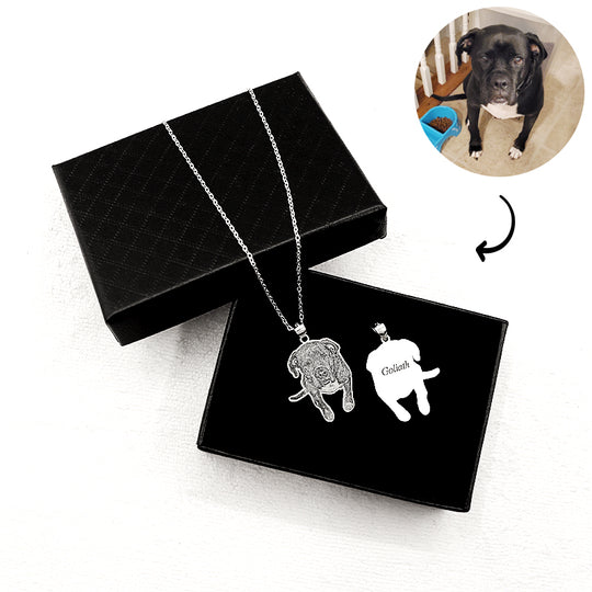 Custom Pet Necklace lookalike Your Pet Shape - 925 Sterling Silver - The Pet Pillow
