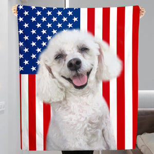 Custom Pet Oil Painting Portrait Blanket, Draw Head/Body - The Pet Pillow