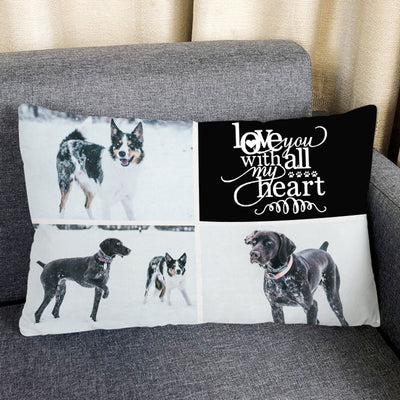 Custom Pet Photo Collage Pillow Unique Personalized Gift for Anniversary, Holiday - The Pet Pillow