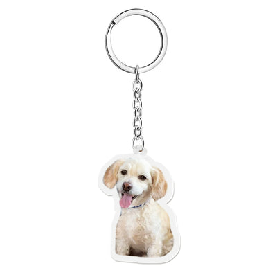 Custom Pet Photo Acrylic Keychain Shaped Looks Like Your Pet - The Pet Pillow