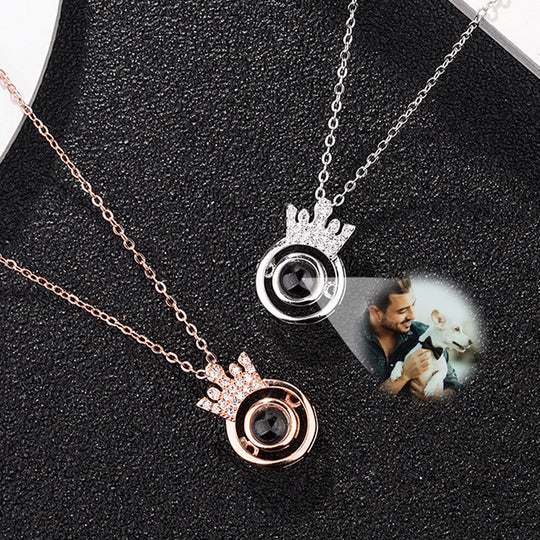 Custom Pet Projection Necklace With Pet Photo, Personalized Memorial Gift For Pet Lovers - The Pet Pillow