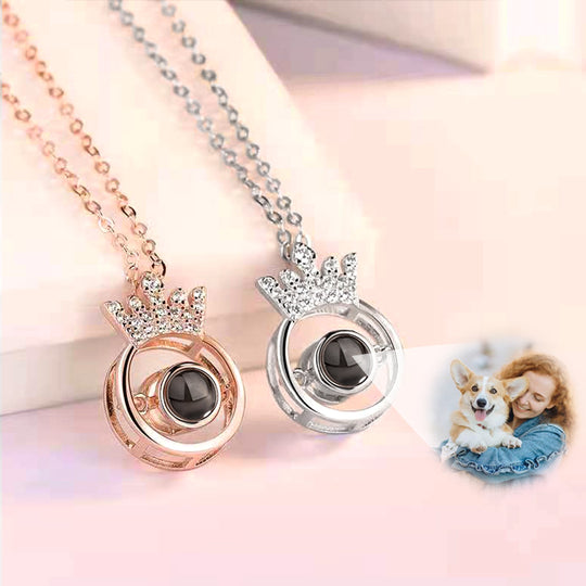 Custom Pet Projection Necklace With Pet Photo, Personalized Memorial Gift For Pet Lovers - The Pet Pillow