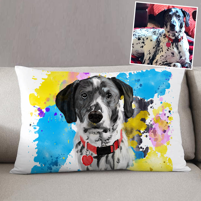 Custom Pet Rectangle Throw Pillow with Photo Personalized Dog Memorial Gift - The Pet Pillow