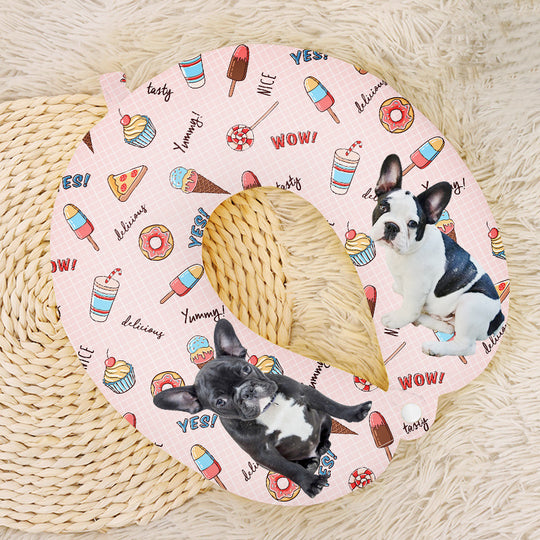 Custom Pet U Shaped Pillow for Neck, U Neck Pillow Personalized with Name - The Pet Pillow