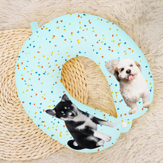 Custom Pet U Shaped Pillow for Neck, U Neck Pillow Personalized with Name - The Pet Pillow