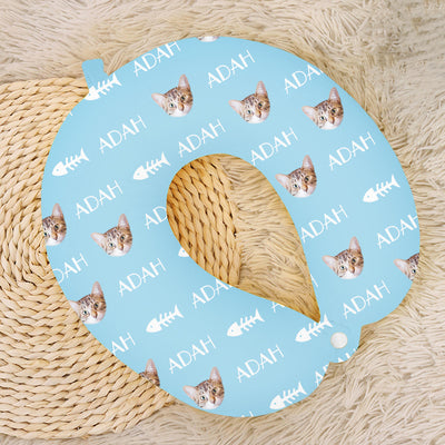 Custom Pet U Shaped Pillow with Pet Face, Personalized U Travel Pillow - The Pet Pillow