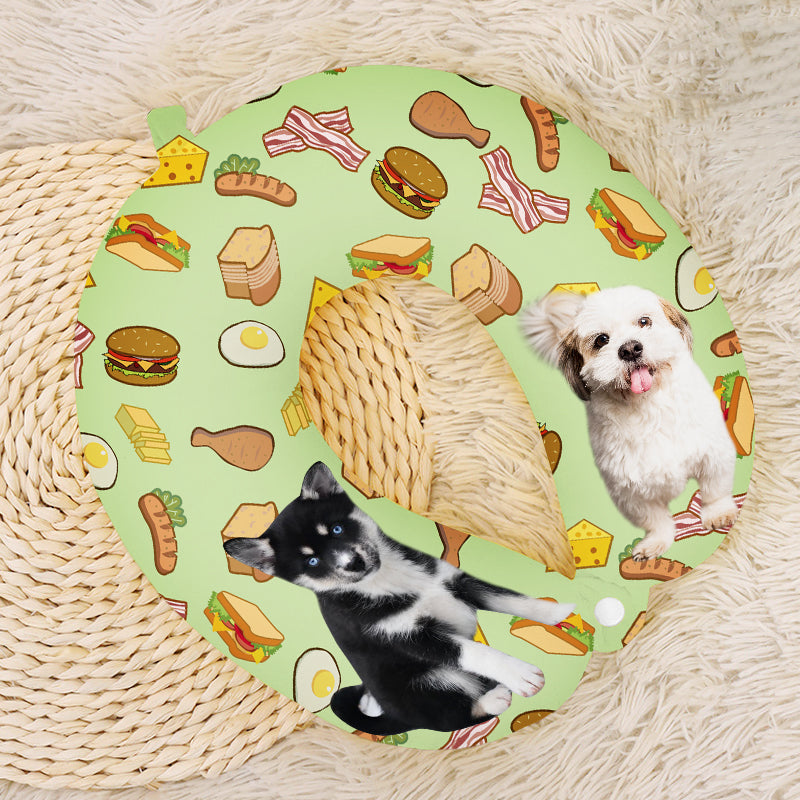 Custom Pet U Shaped Pillow for Neck, U Neck Pillow Personalized with Name - The Pet Pillow