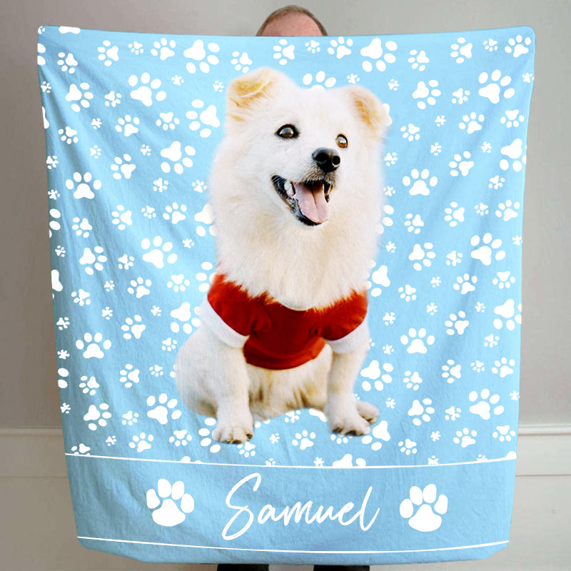 Customized Muti Dog Print Fleece Blanket With Pet Photo And Name - The Pet Pillow
