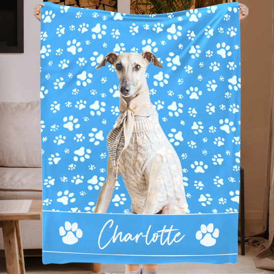 Customized Muti Dog Print Fleece Blanket With Pet Photo And Name - The Pet Pillow