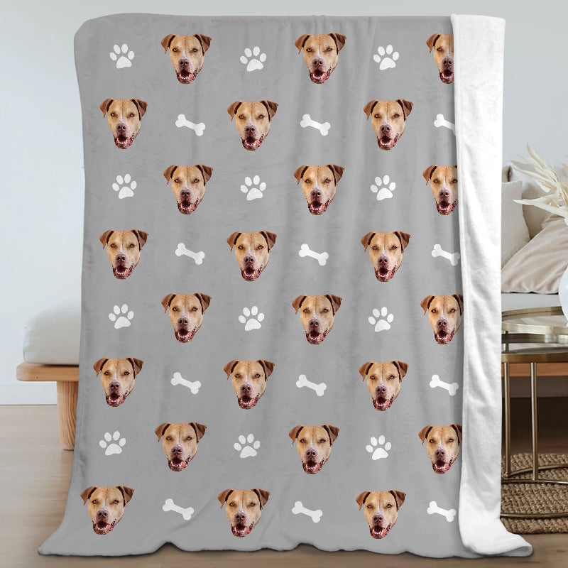 Customized Pet Multi-Head Blanket with Bones - The Pet Pillow