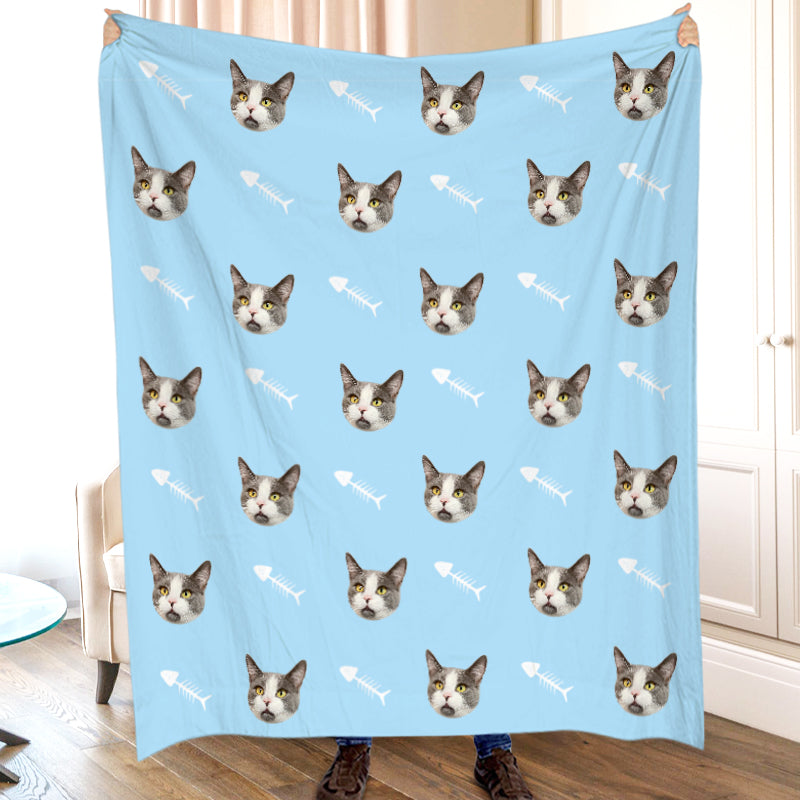 Customized Pet Multi-Head Blanket with Bones - The Pet Pillow