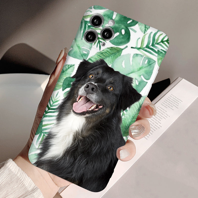 Customized Pet Phone Case with Tropical, Personalized Dog Photo Phone Case  for Pet Lovers