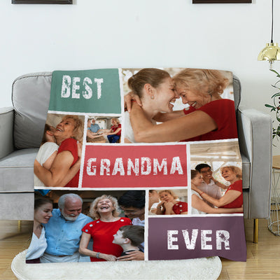 Best Mom Ever - Custom Photo Collage Blanket for Pet Mom - The Pet Pillow