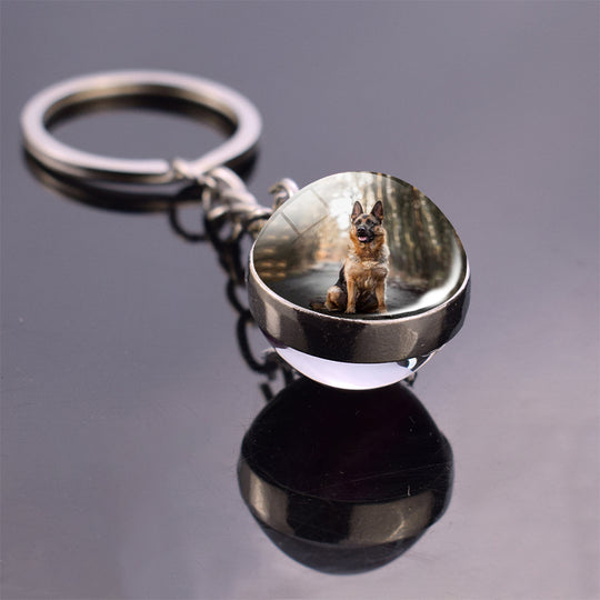 Custom Pet Double Sided Glass Ball Keychain - The Pet Pillow