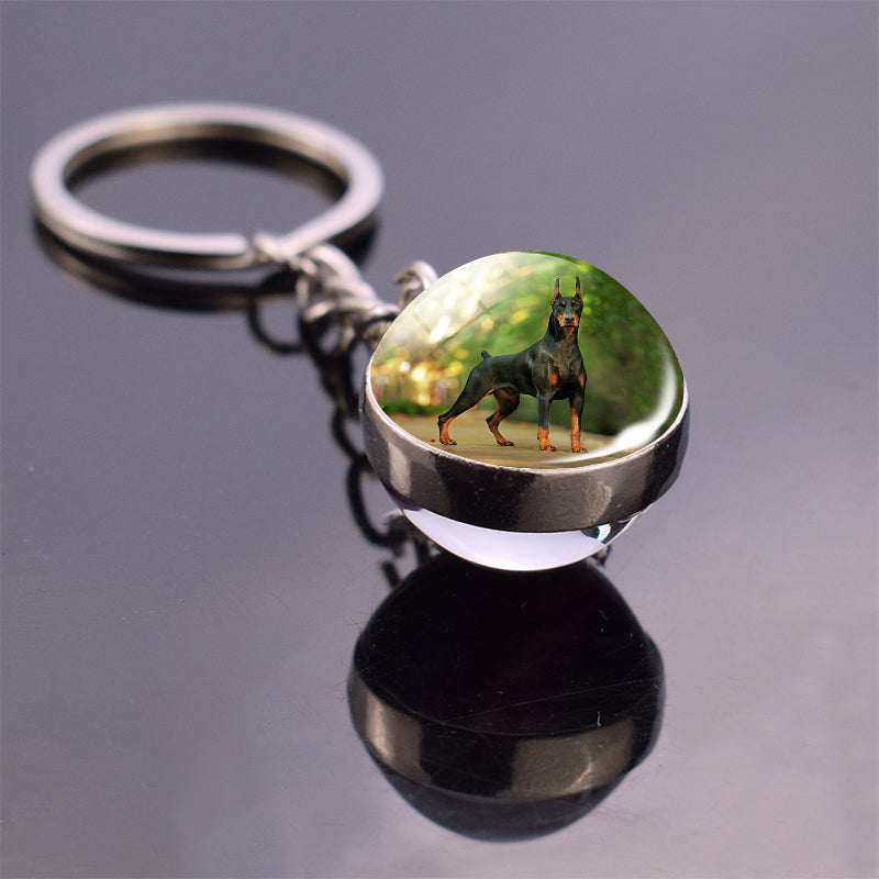 Custom Pet Double Sided Glass Ball Keychain - The Pet Pillow