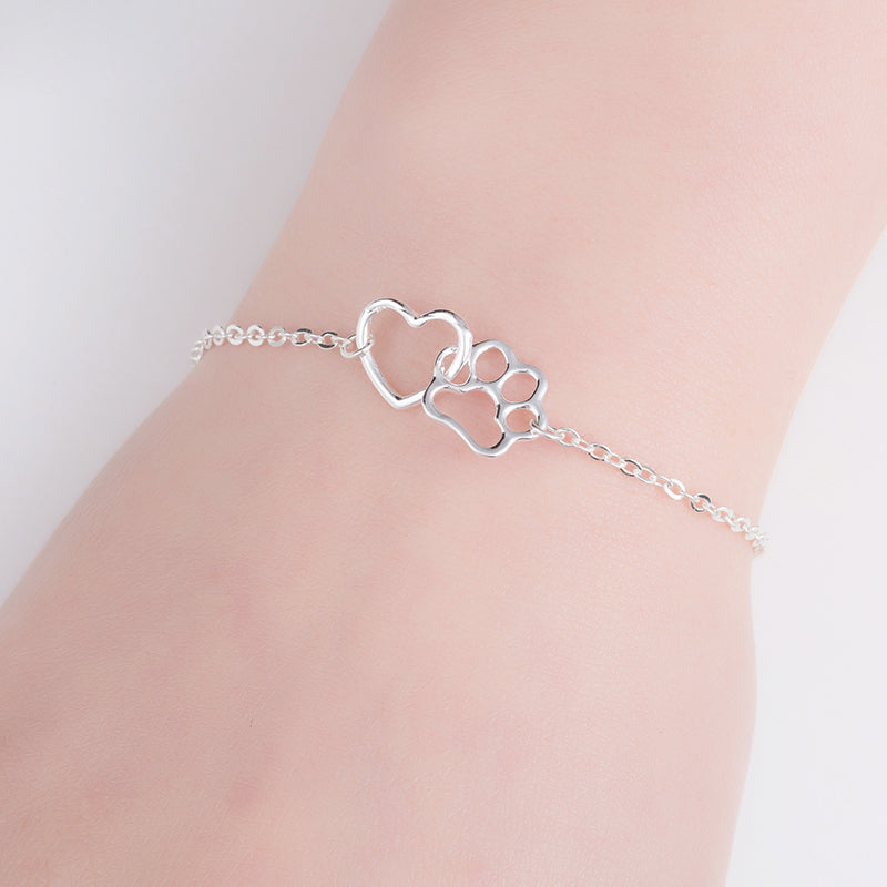 Cute Heart Paw Pet Pendant Bracelet Charm Chain Jewelry For Women Gift - The Pet Pillow
