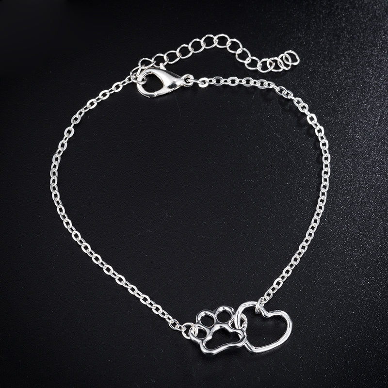 Cute Heart Paw Pet Pendant Bracelet Charm Chain Jewelry For Women Gift - The Pet Pillow