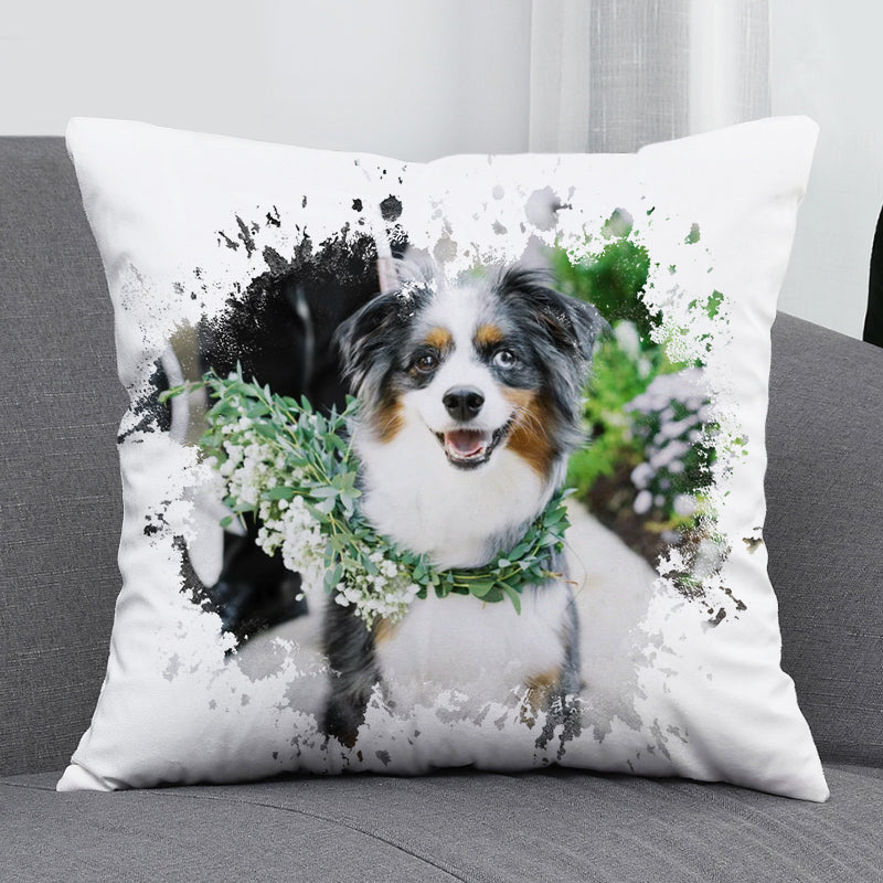 Pet Photo Pillow Customized With Your Dog's Picture Personalized Memorial Gift - The Pet Pillow