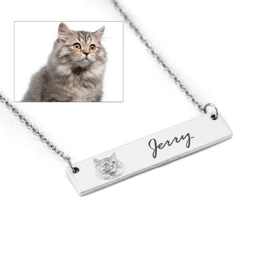 Custom Pet Lettering Bar Necklace for Pet Lover - The Pet Pillow