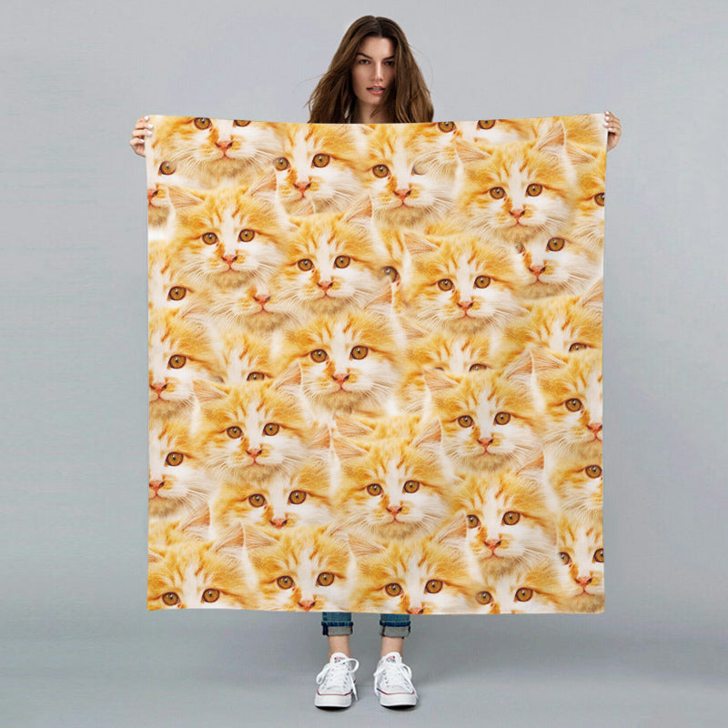 Personalized Cat Face Blanket with Customized Picture of Your Dog for Pet Memorial Gift - The Pet Pillow
