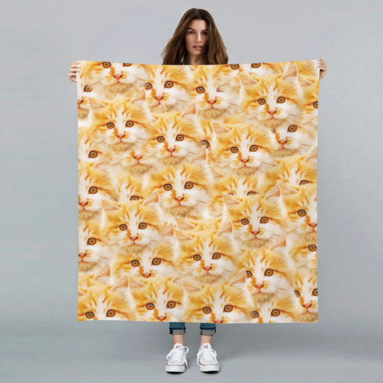 Personalized Cat Face Blanket with Customized Picture of Your Dog for Pet Memorial Gift - The Pet Pillow
