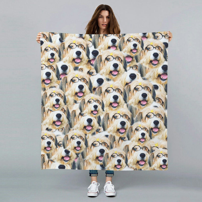 Personalized Cat Face Blanket with Customized Picture of Your Dog for Pet Memorial Gift - The Pet Pillow