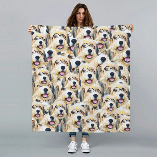 Personalized Blanket Pets Face On A Blanket With Names