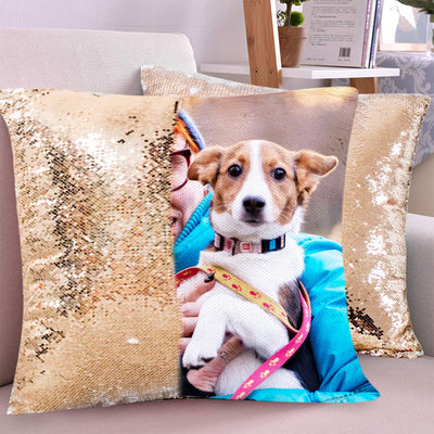 Personalized Custom Photo Sequin Pillow-Home Decor Personalized Gifts - The Pet Pillow