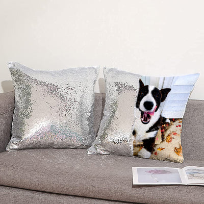 Personalized Custom Photo Sequin Pillow-Home Decor Personalized Gifts - The Pet Pillow