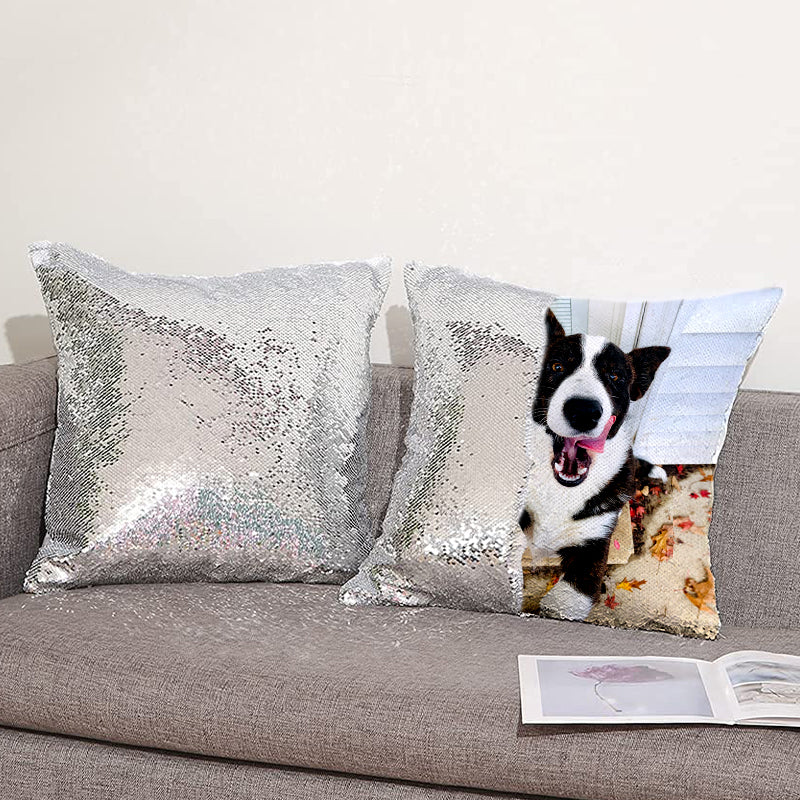 Personalized Custom Photo Sequin Pillow-Home Decor Personalized Gifts - The Pet Pillow