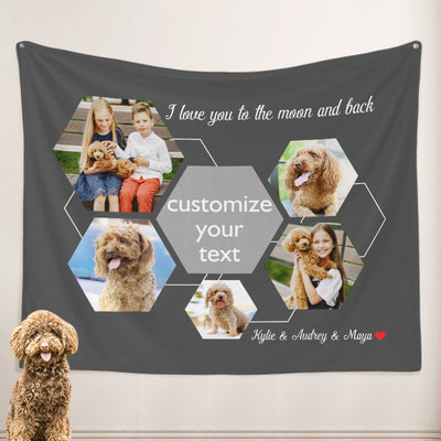 Personalized Dog Blankets with Name Engraved, Customized Photo Gifts for Pet Lover - The Pet Pillow