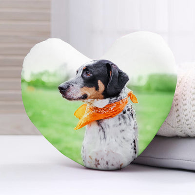 Personalized Dog Heart Shaped Throw Pillows Made from Original Pet Picture - The Pet Pillow