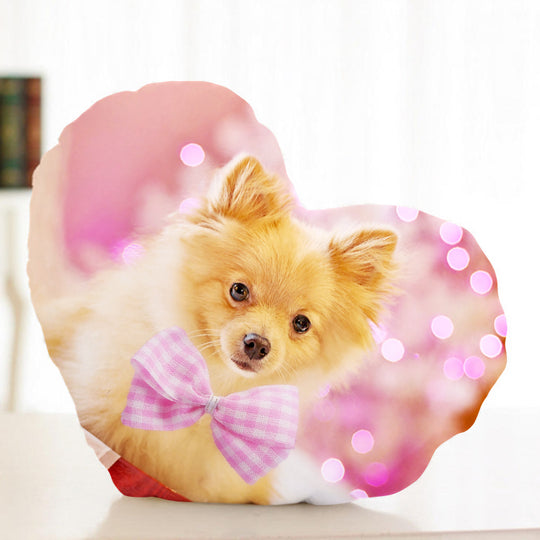 Personalized Dog Heart Shaped Throw Pillows Made from Original Pet Picture - The Pet Pillow