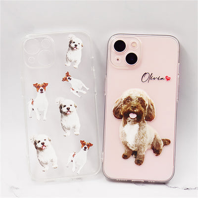 Personalized Dog Phone Case, Custom Pet Photo Phone Case with Pet Name - The Pet Pillow