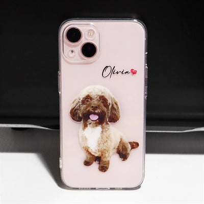 Personalized Dog Phone Case, Custom Pet Photo Phone Case with Pet Name - The Pet Pillow