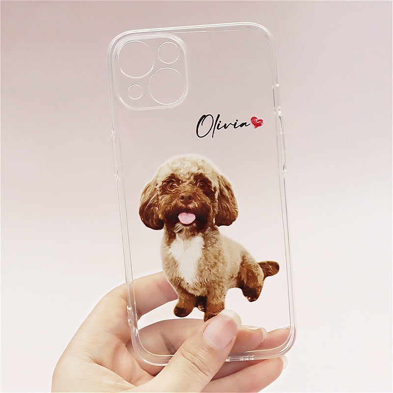 Personalized Dog Phone Case, Custom Pet Photo Phone Case with Pet Name - The Pet Pillow