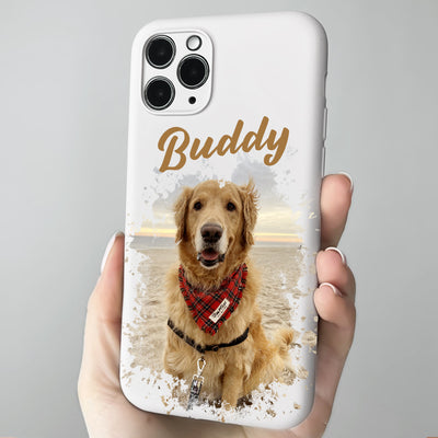 Personalized Dog Picture Phone Case from Oringal Photo, Custom Pet Phone Case with Name - The Pet Pillow
