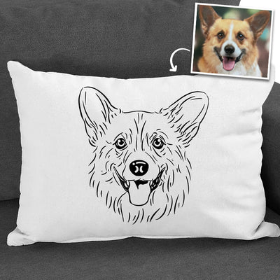 Custom Pet Memorial Pillow Personalized Hand Art Drawing Pillow Made From Pet Photo- Double Printed - The Pet Pillow